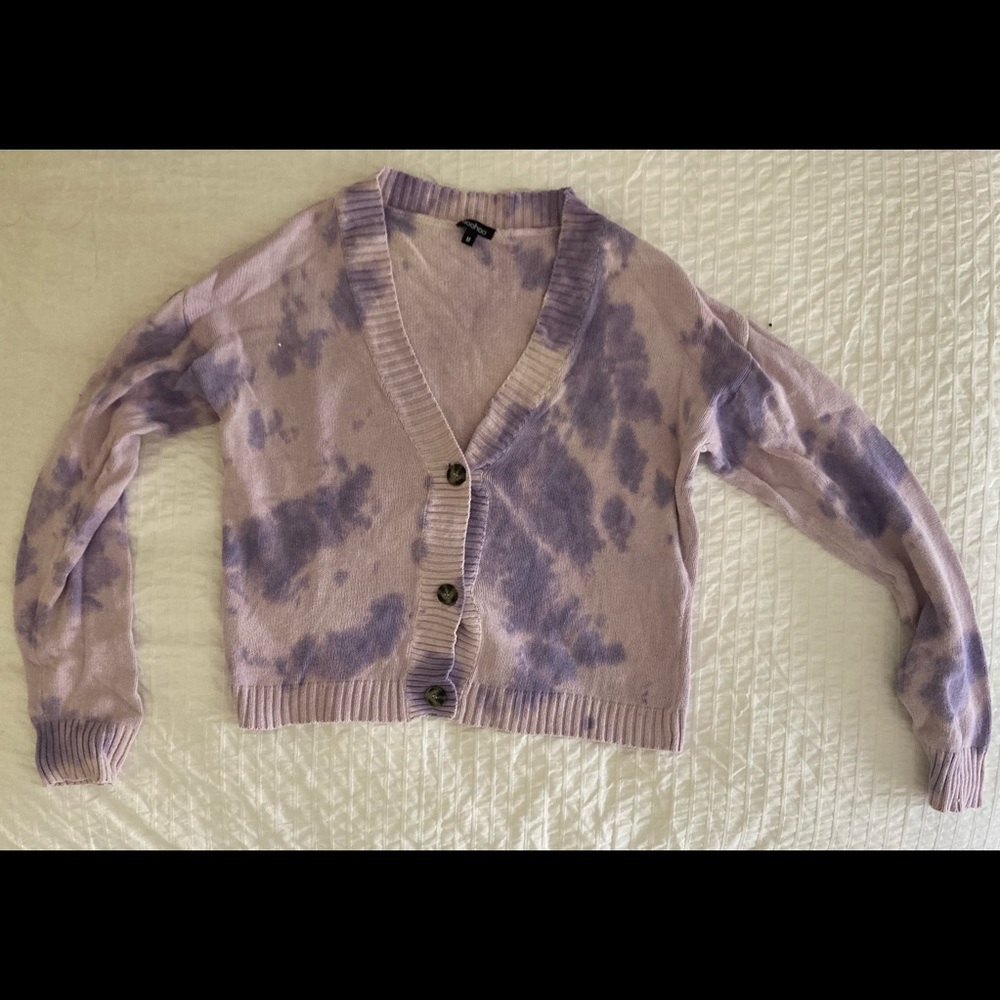 Purple Tie Dye Cardigan